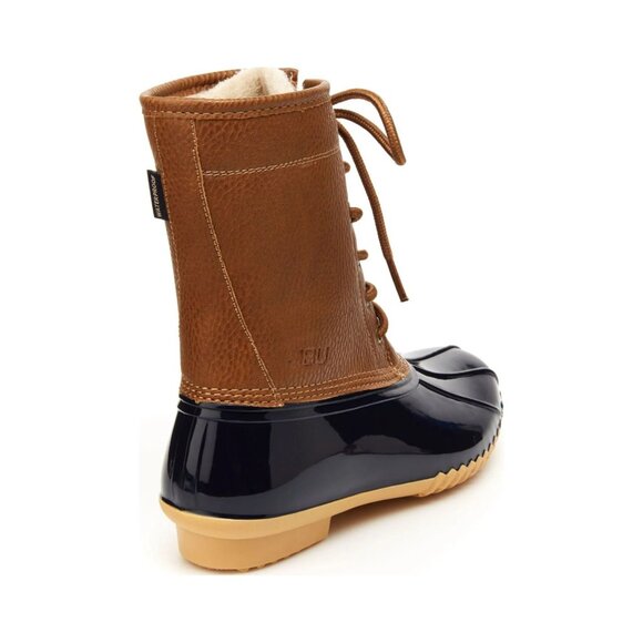 JBU by Jambu Maplewood NavyTan Waterproof Faux Leather Lace-Up Rain Winter Boots - Picture 2 of 6